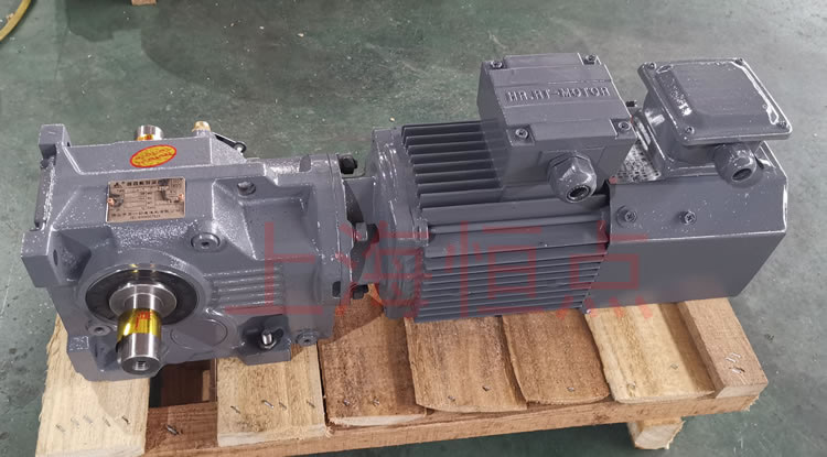 K37系列減速機輸入配變頻電機，輸出雙軸A+B 實物照片