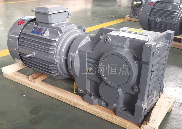 K77減速機 配圓形電機 左側單軸A輸出 灰色漆 常規件 實物圖 -上海恒點