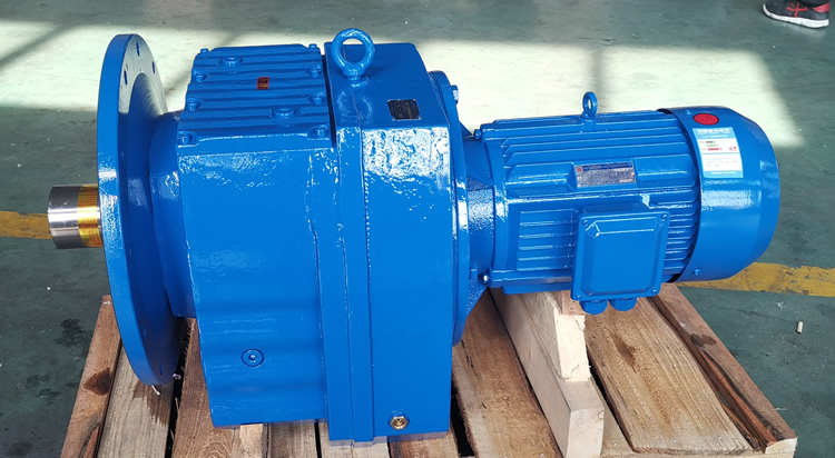 RF137減速機 輸入配電機 輸出軸+法蘭 藍色實物-上海恒點