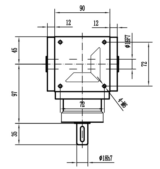 HDA09系列換向器：HDA09-2：1-E外形安裝尺寸圖3